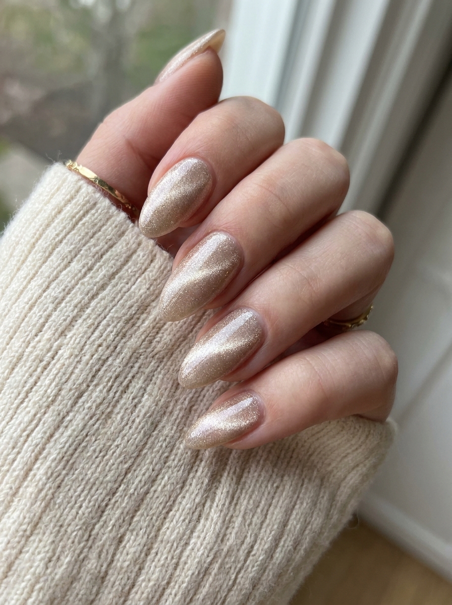 Champagner Cat Eye Nägel